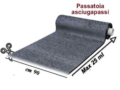 Zerbino corsia wash & clean grigia cm 90 - zerbini
